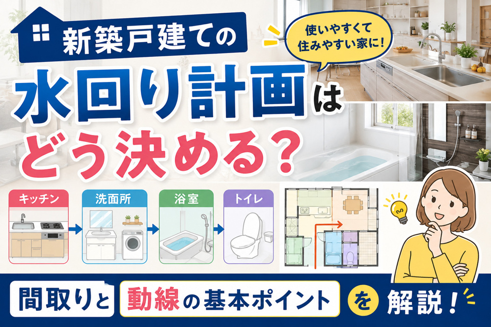 新築戸建ての水回り計画はどう決める？間取りと動線の基本ポイントを解説の画像