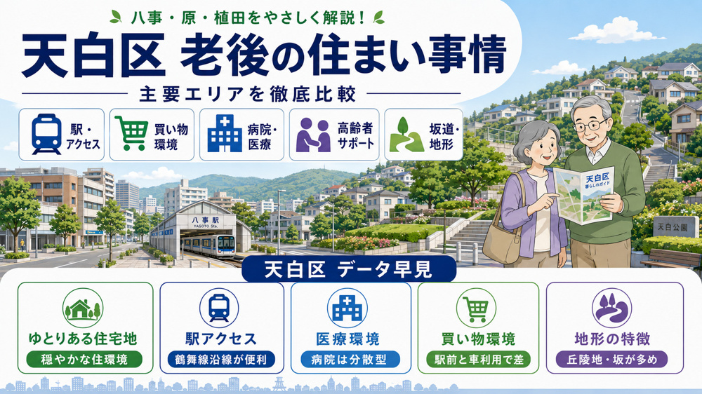 名古屋市「天白区」は老後に住みやすい？高齢者向けの駅・病院・買い物・坂道を解説の画像