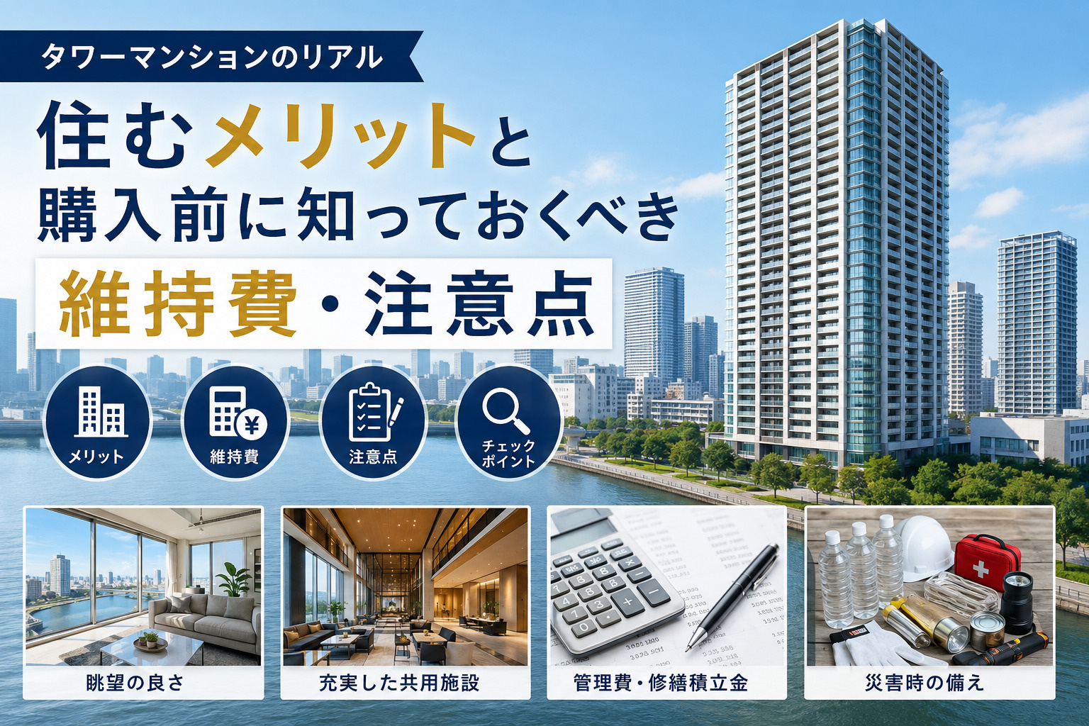 【タワーマンションのリアル】住むメリットと購入前に知っておくべき維持費・注意点の画像