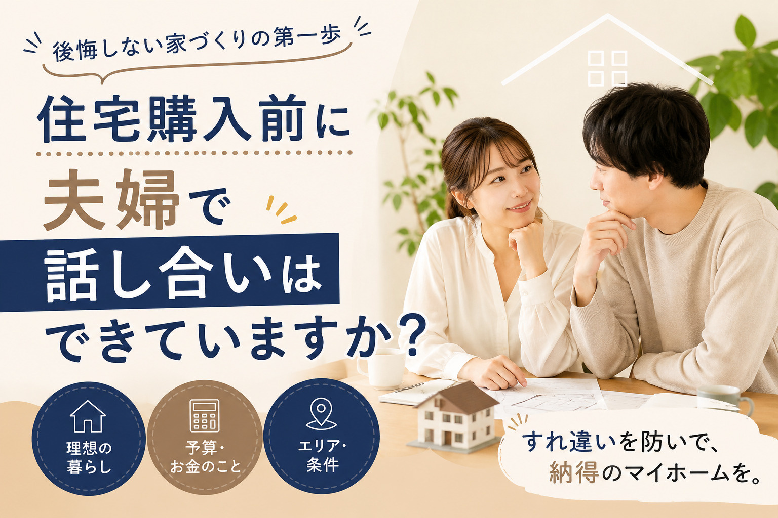 購入前に夫婦で話し合いはできていますか?家の条件とお金の優先順位を整理する方法の画像