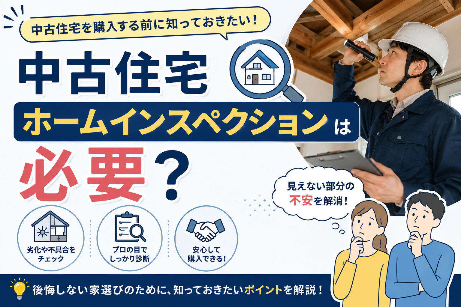 中古住宅の購入前にホームインスペクションは必要?費用相場や判断基準をわかりやすく解説の画像