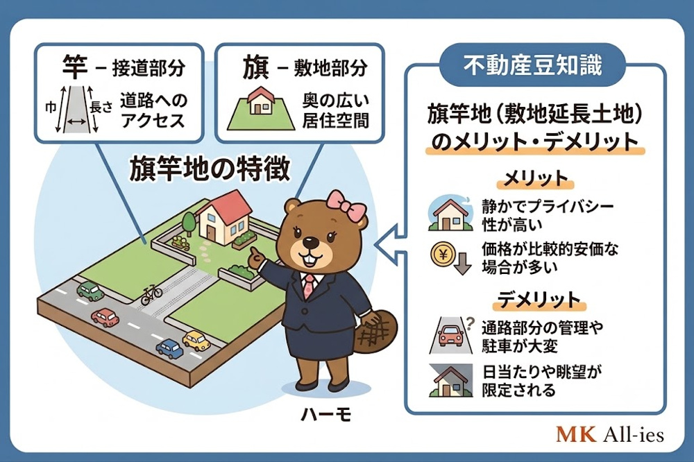  1分でわかる「旗竿地（はたざおち）」メリット・デメリットをサクッと解説しますの画像
