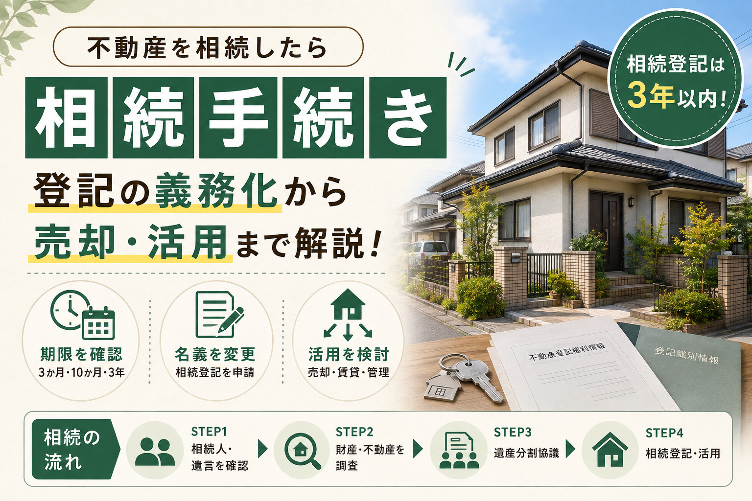 不動産相続後の手続き完全ガイド|相続登記の義務化から売却・活用までの画像