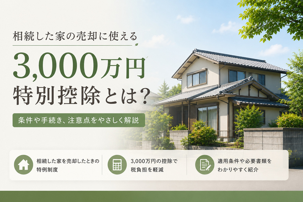 熊本市で相続した空き家を売却するなら｜3,000万円特別控除の条件と注意点をわかりやすく解説の画像