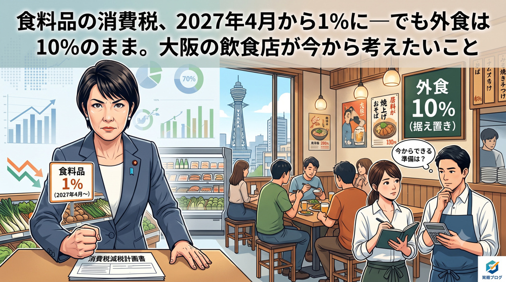 食料品の消費税、2027年4月から1%に―でも外食は10%のまま。大阪の飲食店が今から考えたいことの画像