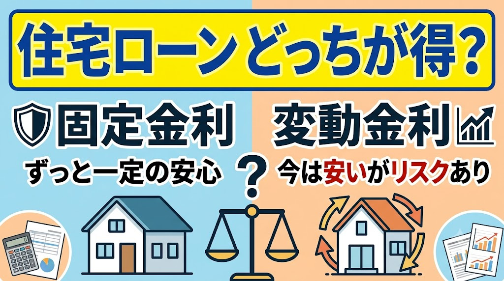 住宅ローンの固定金利と変動金利どっちが得?比較で総返済額の差と選び方を解説の画像