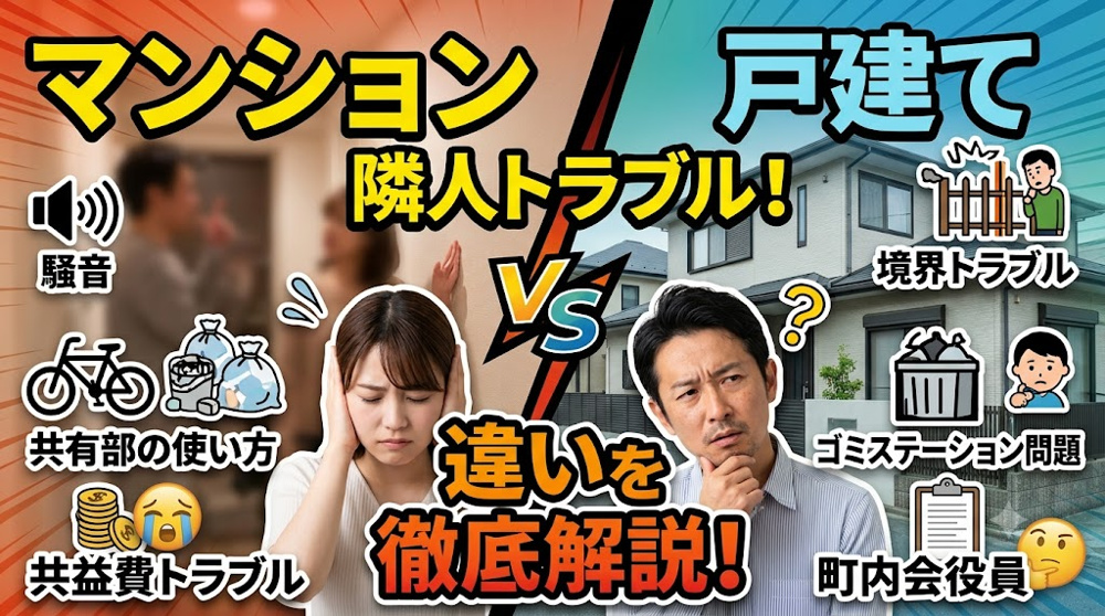 マンションと戸建ては隣人トラブルが違う？生活音や人間関係のリスクを比較解説の画像