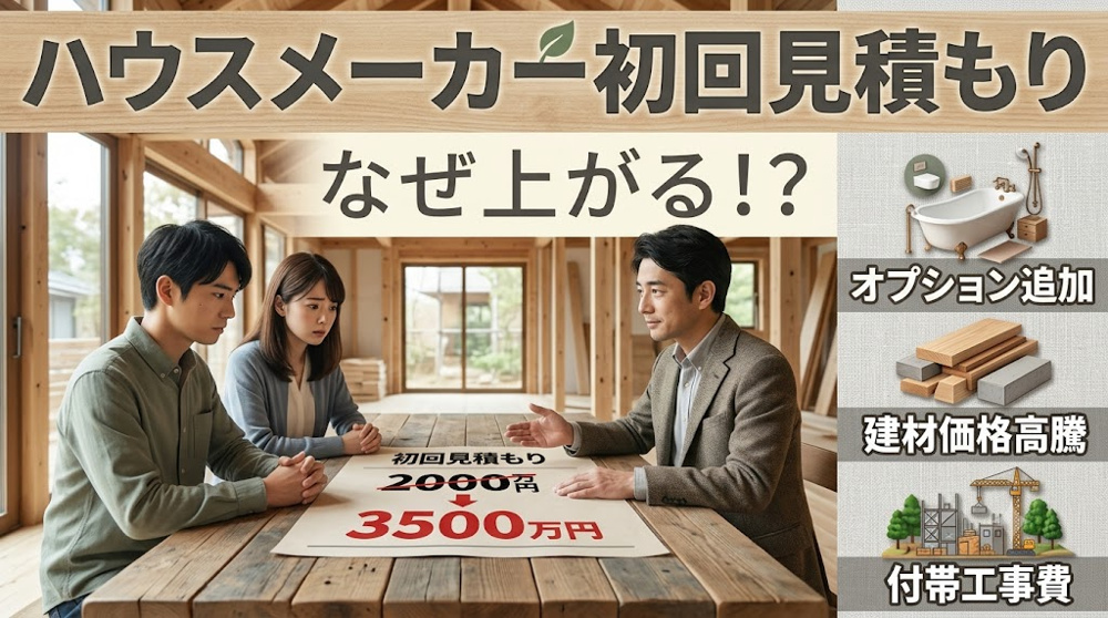 ハウスメーカーの初回見積もりはなぜ上がる理由がある？数百万円アップを防ぐ具体的な確認ポイントの画像