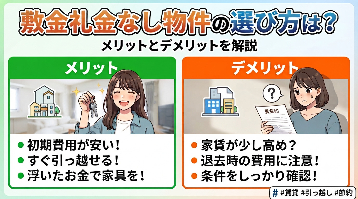 敷金礼金なし物件の選び方は？メリットとデメリットを解説の画像