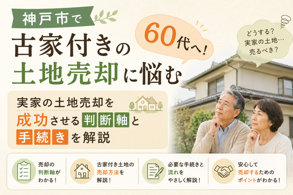 神戸市で古家付きの土地売却に悩む60代へ！実家の土地売却を成功させる判断軸と手続きを解説の画像