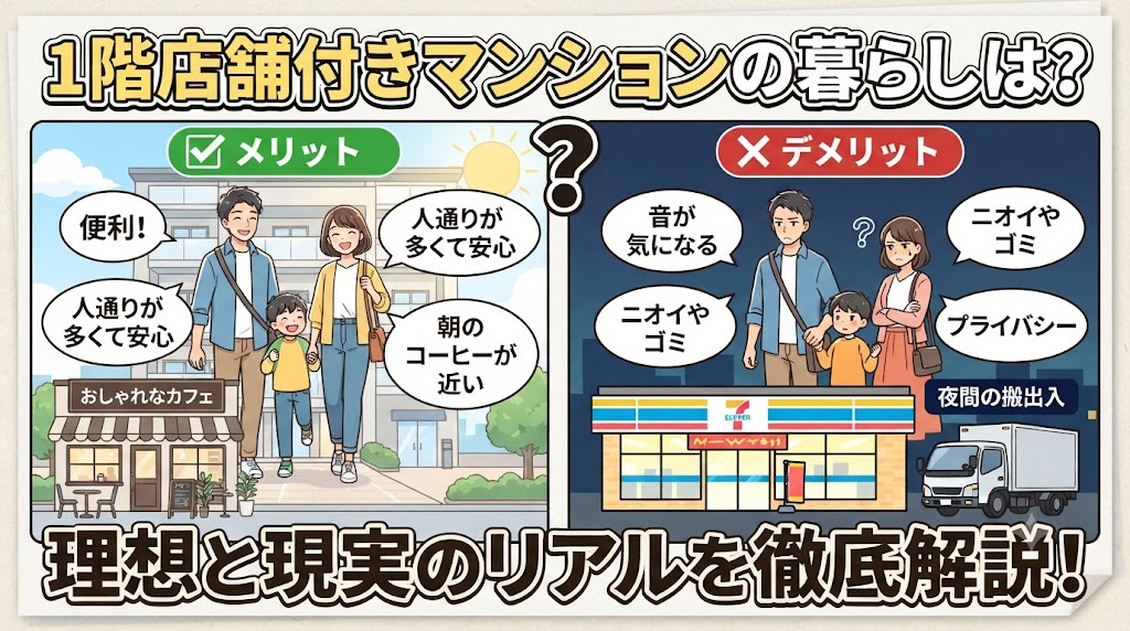 1階店舗付きマンションの暮らしは?デメリットと確認ポイントを解説の画像