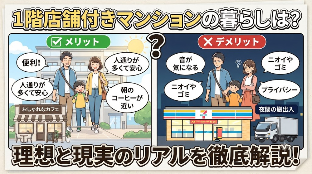 1階店舗付きマンションの暮らしは？デメリットと確認ポイントを解説の画像