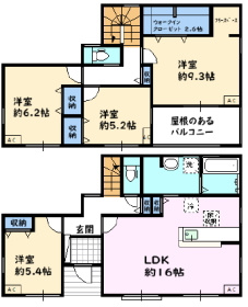 1階に独立した居室がある間取り図