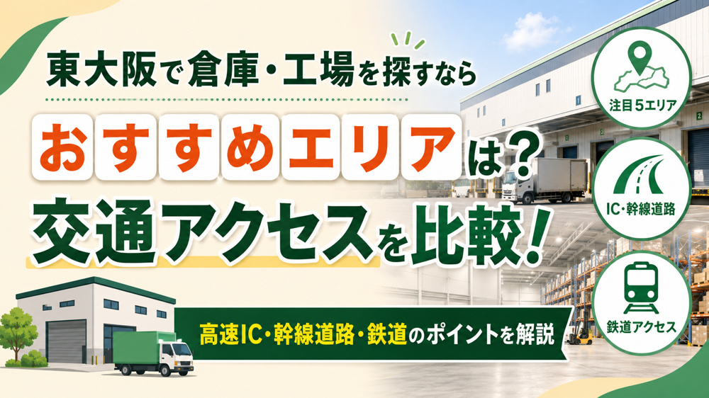 東大阪で倉庫・工場をお探しの方へ｜交通アクセスの良いエリアを解説の画像