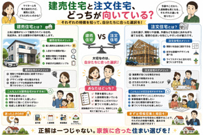 建売住宅と注文住宅、どっちが向いている?|それぞれの特徴を分かりやすく比較!の画像
