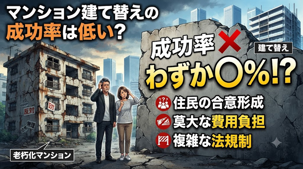マンション建て替えの成功率は低い？日本の築50年物件が今後たどる現実と備え方の画像