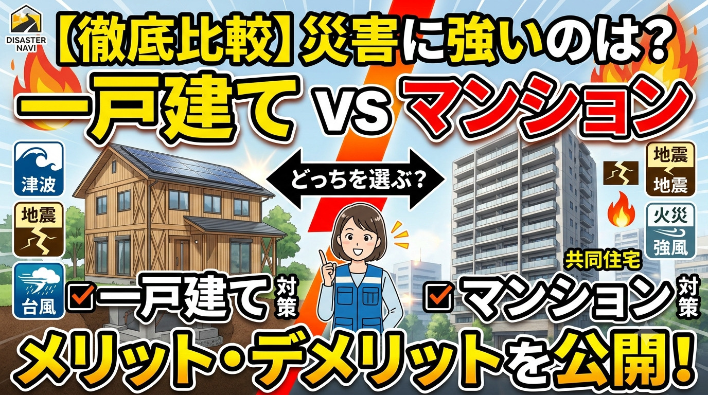 災害に強いのは一戸建て？それともマンション？それぞれのメリット・デメリットを徹底比較の画像