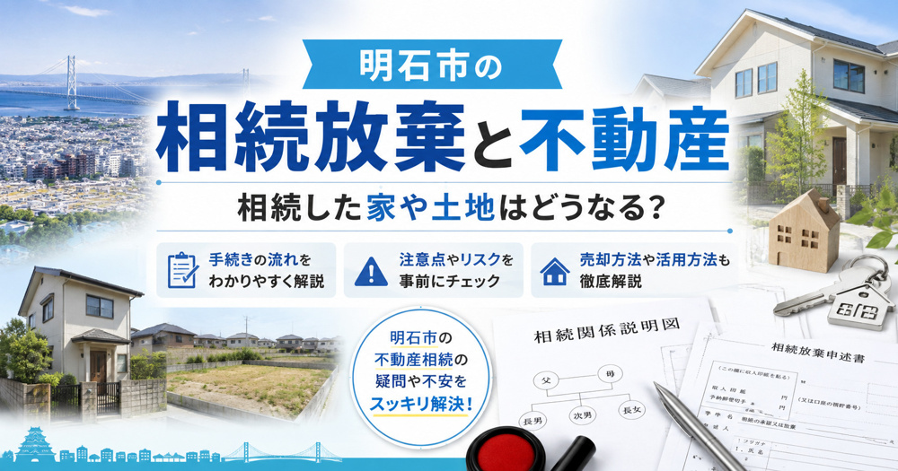 明石市の相続放棄と不動産｜相続した家や土地はどうなる？手続き・注意点・売却方法を徹底解説の画像
