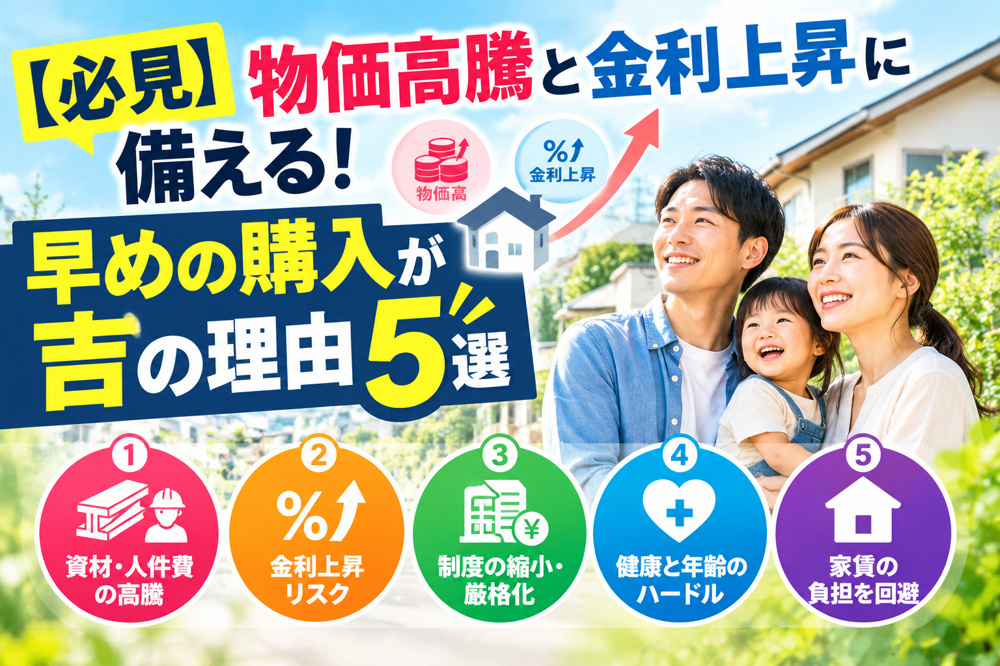【必見】物価高騰と金利上昇に備える！早めの購入が吉の理由５選の画像