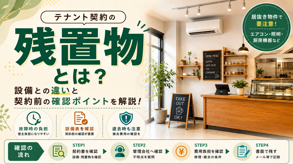 残置物とは？設備と残置物の違いについて、故障したときの対処法についての画像