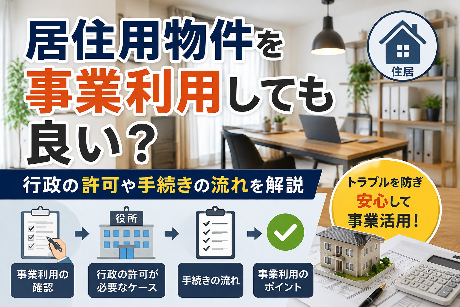 居住用物件を事業利用しても良い?行政の許可や手続きの流れを解説の画像