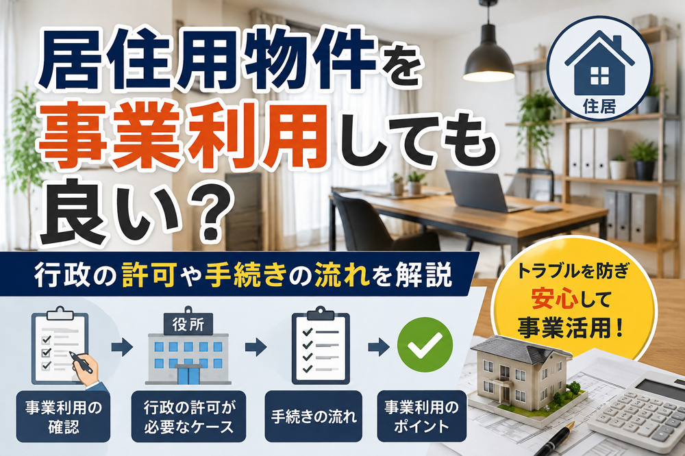 居住用物件を事業利用しても良い？行政の許可や手続きの流れを解説の画像