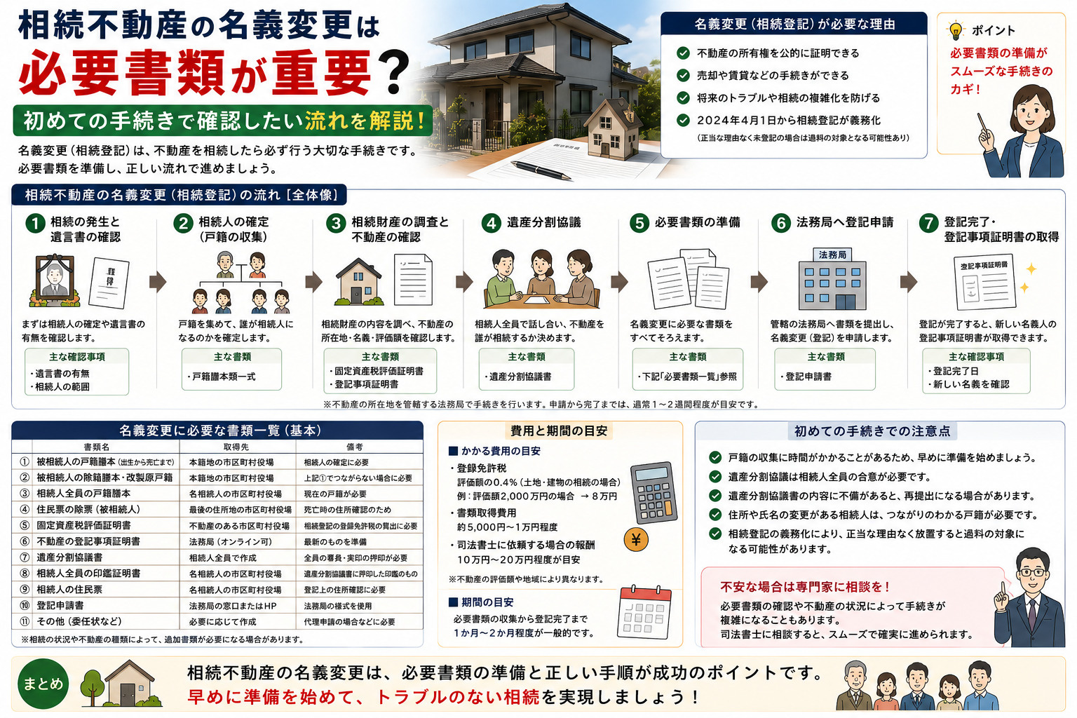 相続不動産の名義変更は必要書類が重要？初めての手続きで確認したい流れを解説の画像