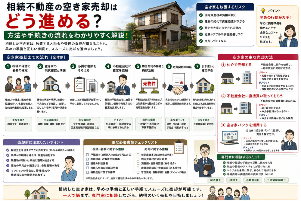 相続不動産の空き家売却はどう進める？方法や手続きの流れを解説の画像