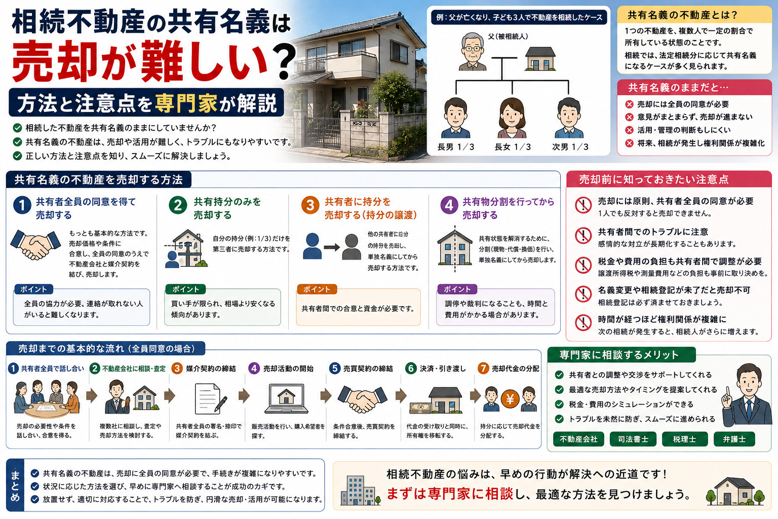 相続不動産の共有名義は売却が難しい？方法と注意点を専門家が解説の画像