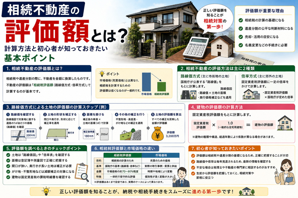 相続不動産の評価額とは？計算方法と初心者が知っておきたい基本ポイントの画像