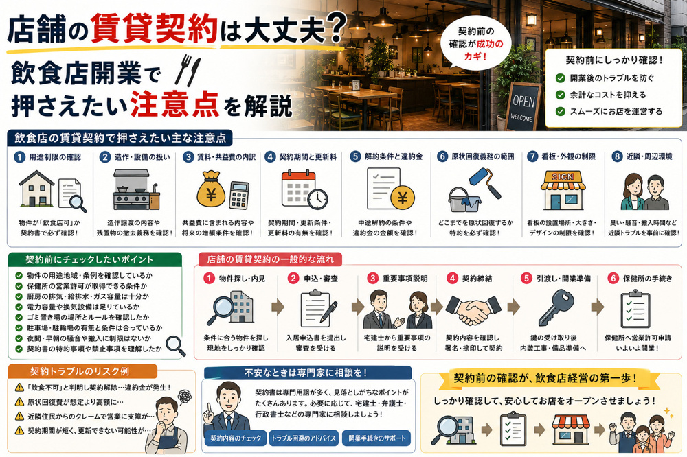 店舗の賃貸契約は大丈夫？飲食店開業で押さえたい注意点を解説の画像
