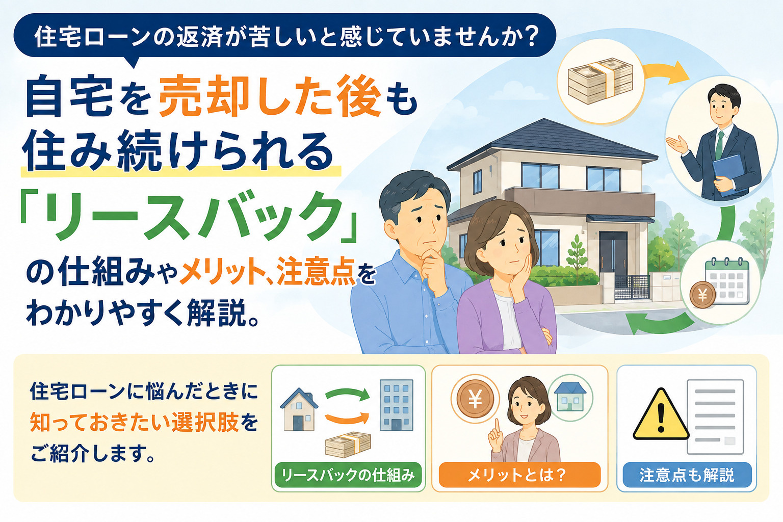 住宅ローンの返済が苦しい…「リースバック」という選択肢を知っていますか？の画像