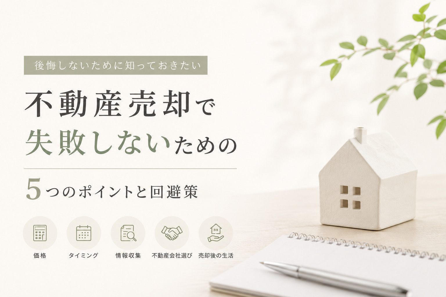 不動産売却で後悔しないために！失敗しやすい5つのポイントと回避策の画像
