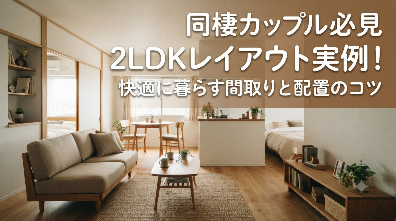 同棲カップル必見の2LDKレイアウト実例！快適に暮らす間取りと配置のコツの画像