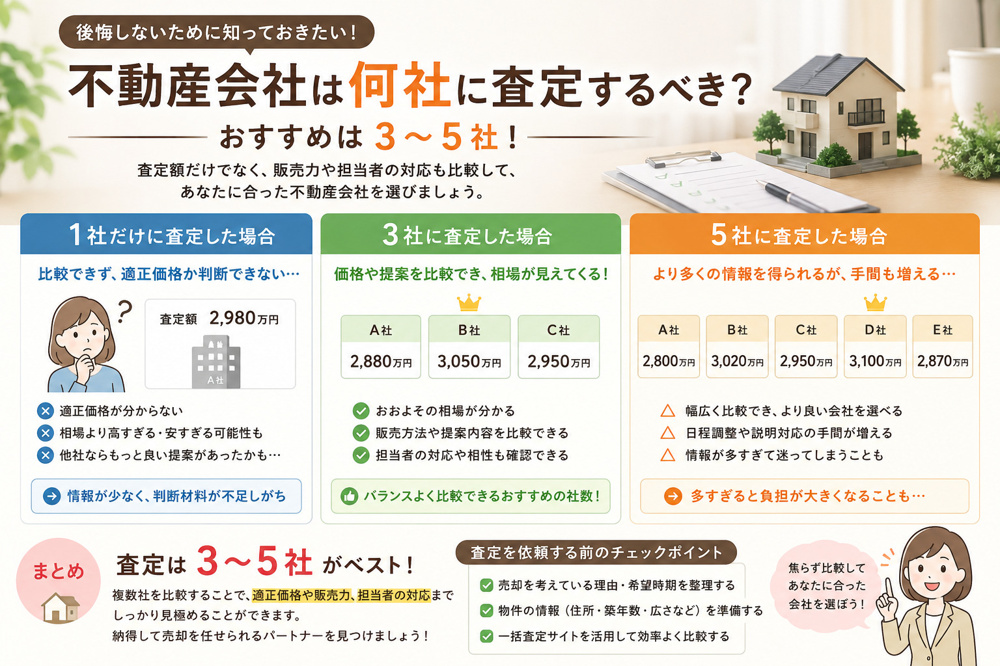 不動産査定は何社に査定するべき？の画像