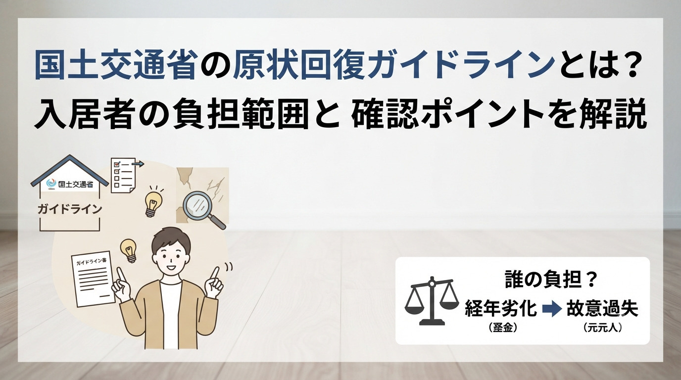 国土交通省の原状回復ガイドラインとは？入居者の負担範囲と確認ポイントを解説の画像