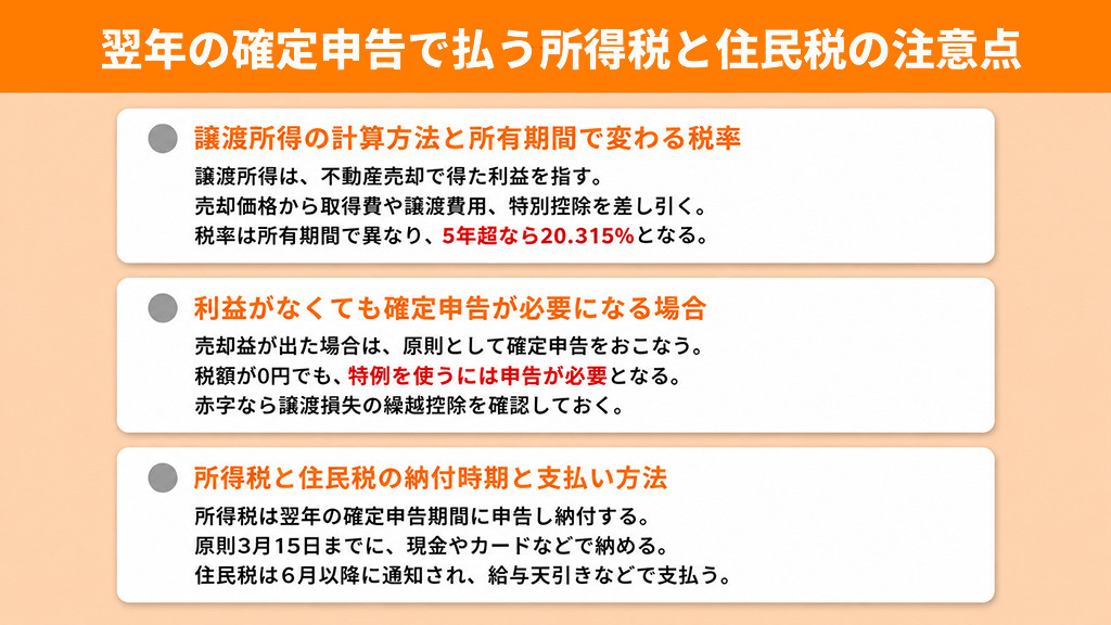 翌年の確定申告で払う所得税と住民税の注意点