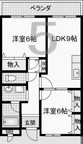 加美南5丁目 2LDK 間取り図