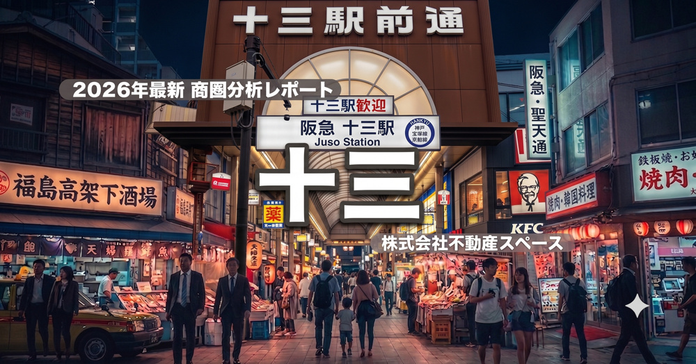 十三駅の飲食店出店ポテンシャルを徹底分析｜大阪屈指の飲み屋街の商圏データと賃料相場【2026年最新】の画像