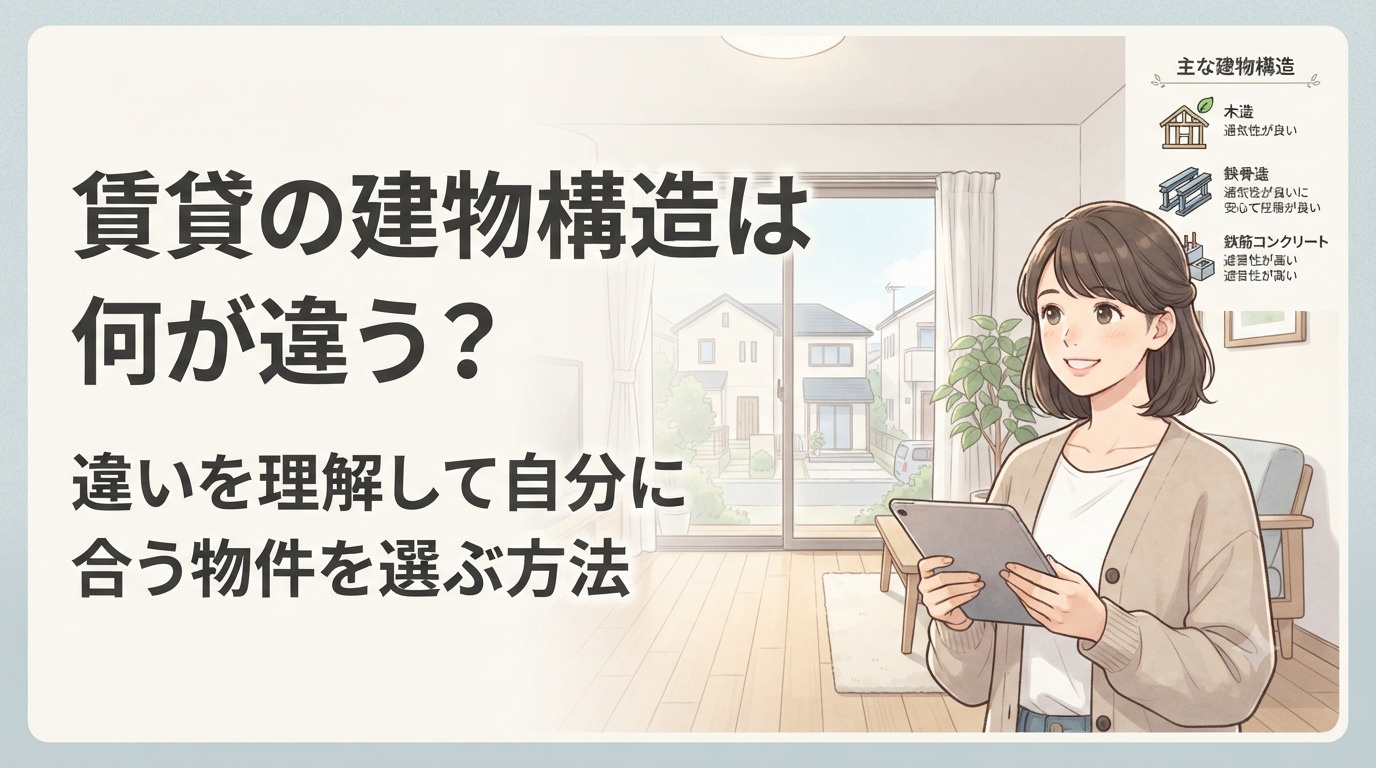 賃貸の建物構造は何が違う？違いを理解して自分に合う物件を選ぶ方法の画像