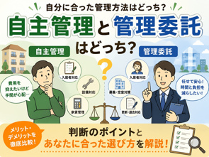 自主管理と管理委託はどっち?メリット・デメリットと判断基準の画像