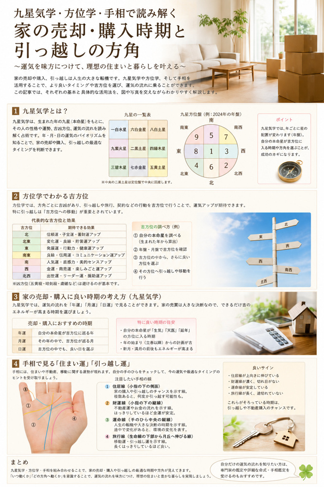 家の購入・売却・引越しの時期・方角は？の画像