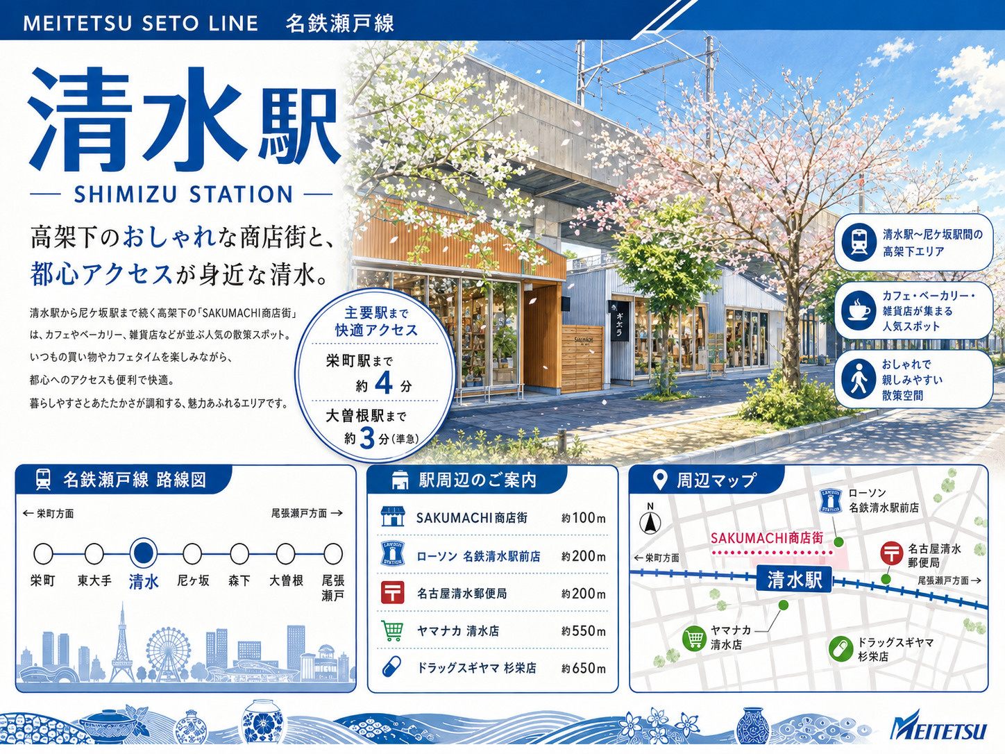 名鉄瀬戸線「清水」駅 周辺のエリア情報の画像