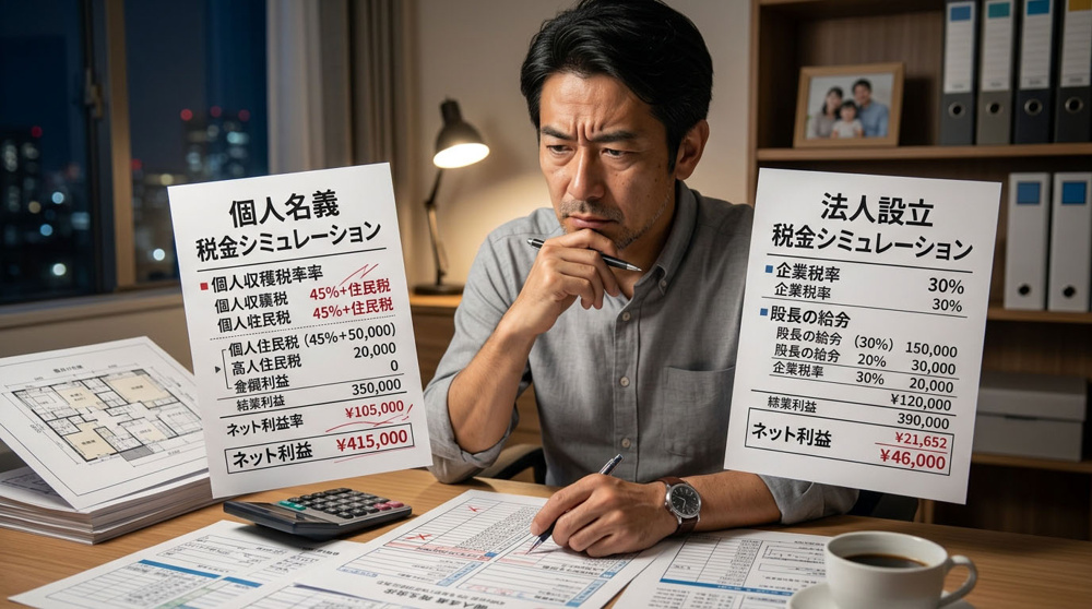 収益物件の購入で「法人名義」と「個人名義」どちらが節税になるか？プロが教える分岐点の画像