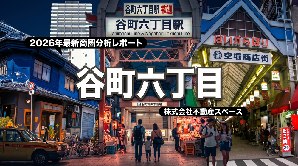 谷町六丁目駅の飲食店出店ポテンシャルを徹底分析｜空堀商店街の長屋エリアの商圏データと賃料相場【2026年最新】の画像