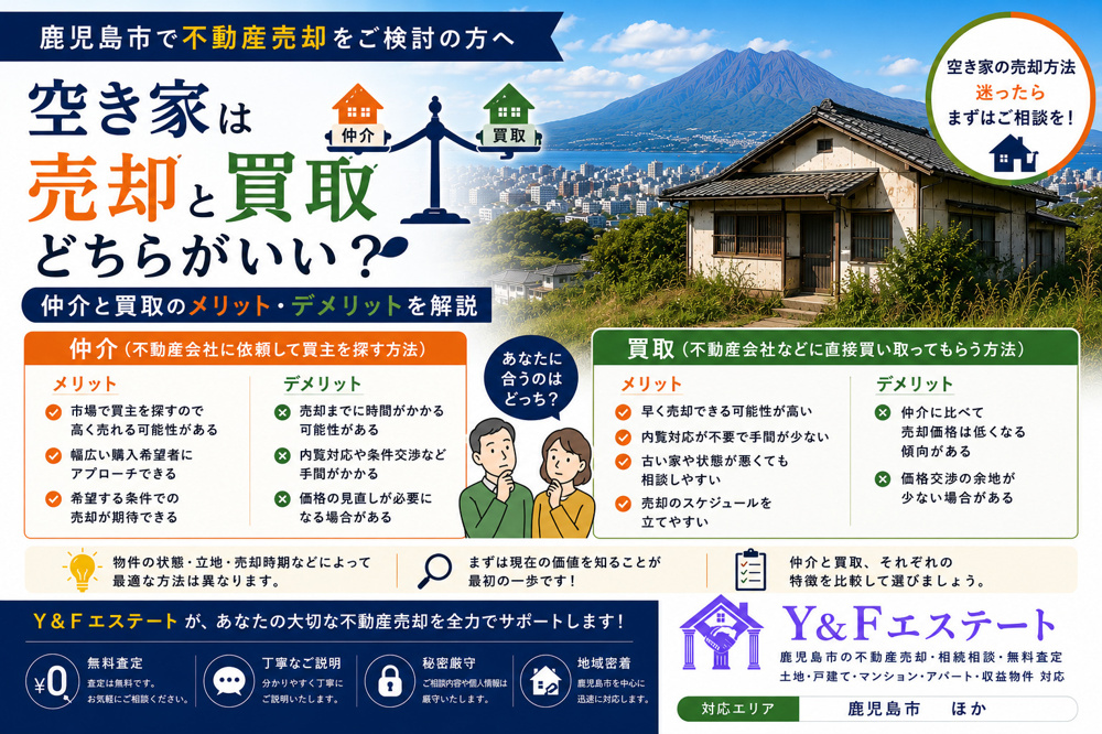 空き家は売却と買取どちらがいい？仲介と買取のメリット・デメリットを解説の画像