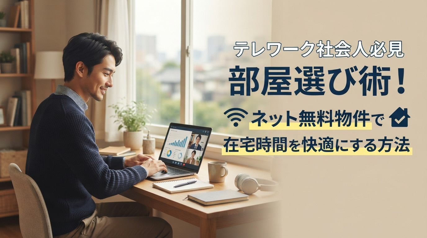 テレワーク社会人必見の部屋選び術！ネット無料物件で在宅時間を快適にする方法の画像