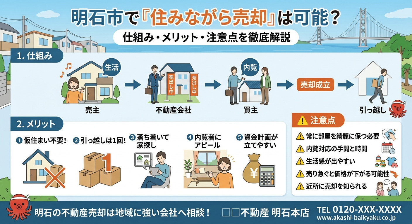 明石市の「住みながら売却」完全ガイド|リースバックの仕組みと費用相場の画像