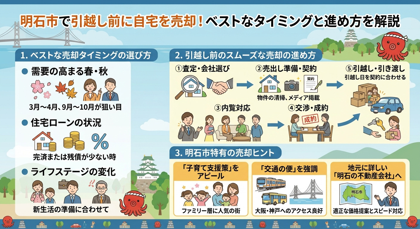 引越し前に明石市の自宅を売るには?流れ・注意点・スケジュール完全ガイドの画像