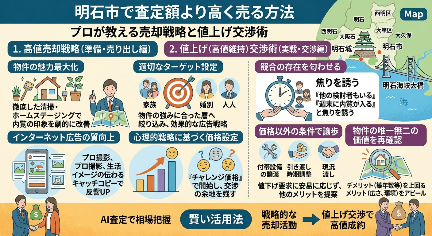 あいある不動産が解説｜明石市で査定額を超えて売却するための戦略と交渉術の画像
